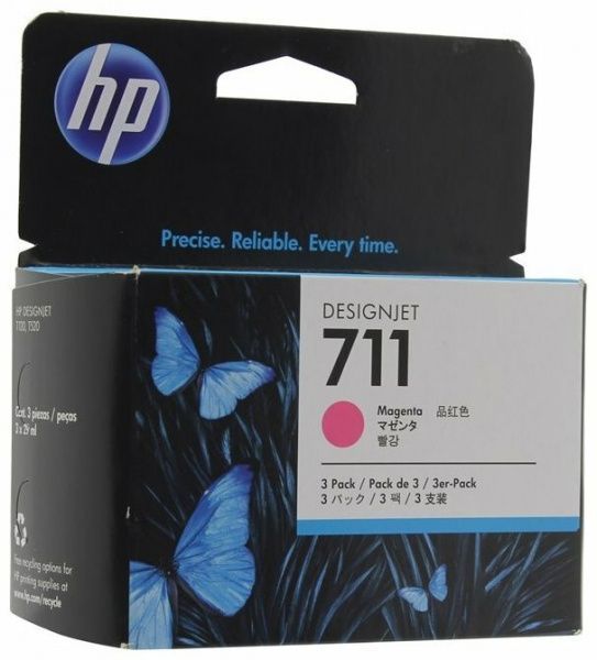 Картридж 711 для HP DJ T120/T520, пурпурный, 3*29мл (O) CZ135A (3штХупак)