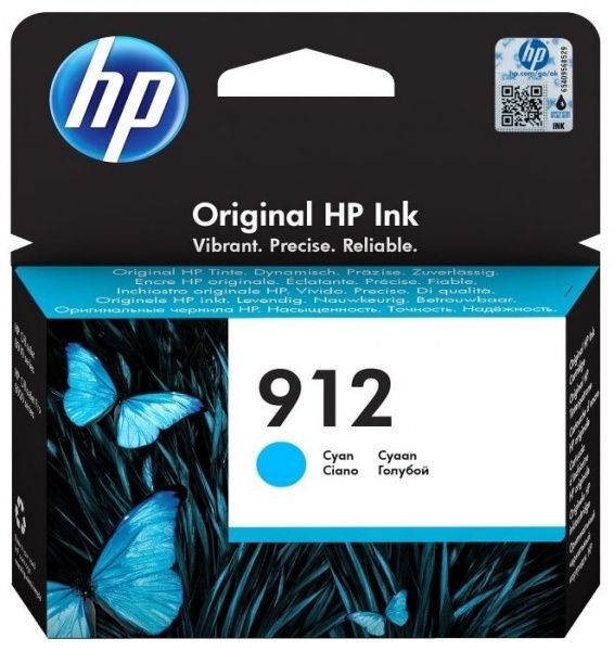 Картридж струйный 912 для HP OfficeJet 801x/802x, 315стр. (О) голубой 3YL77AE