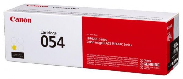 Тонер-картридж 054 Y для Canon LBP62x/MF64x, 1,2К, желтый, (О), 3021C002
