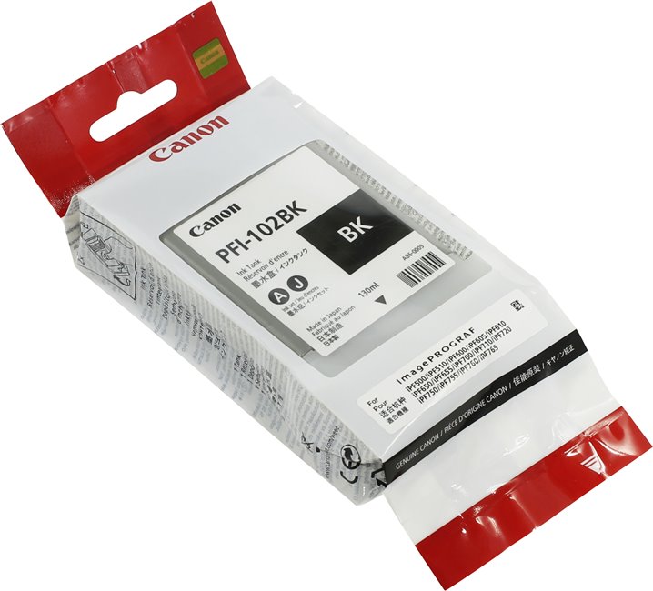 Картридж PFI-102BK Canon iPF500/ iPF600/iPF610/iPF700, 130мл (O) Black 0895B001