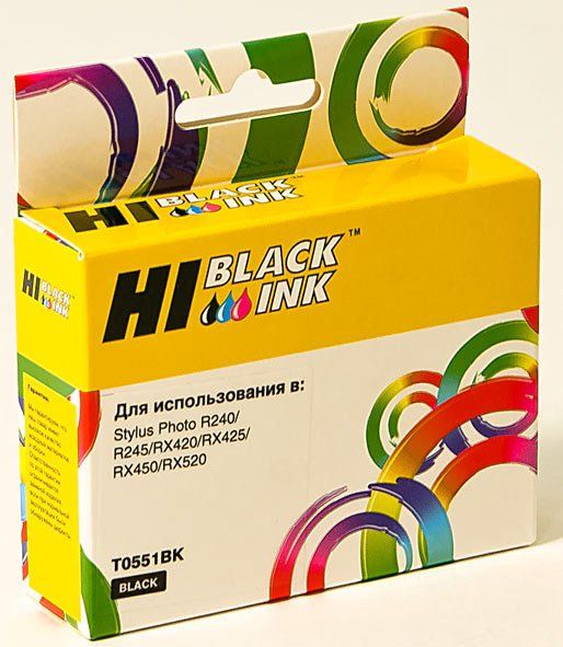 Картридж Hi-Black (HB-T0551) для Epson Stylus Photo R240/RX420/RX520, Bk