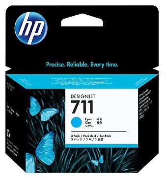 Картридж 711 для HP DJ T120/T520, голубой, 3*29мл (O) CZ134A (3штХупак)